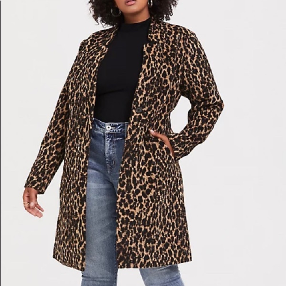 TORRID•COAT•3/4 JACKET•CHEETAH PRINT•SIZE 4X•NEW